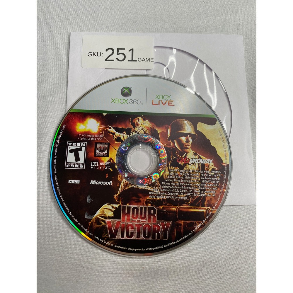 Hour of Victory Microsoft Xbox 360